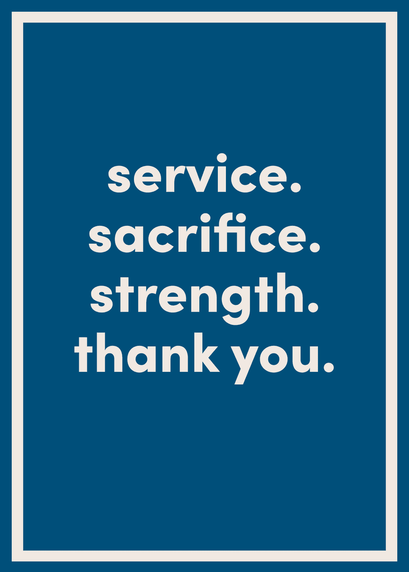 Thank You For Your Sacrifice Greeting Card P8