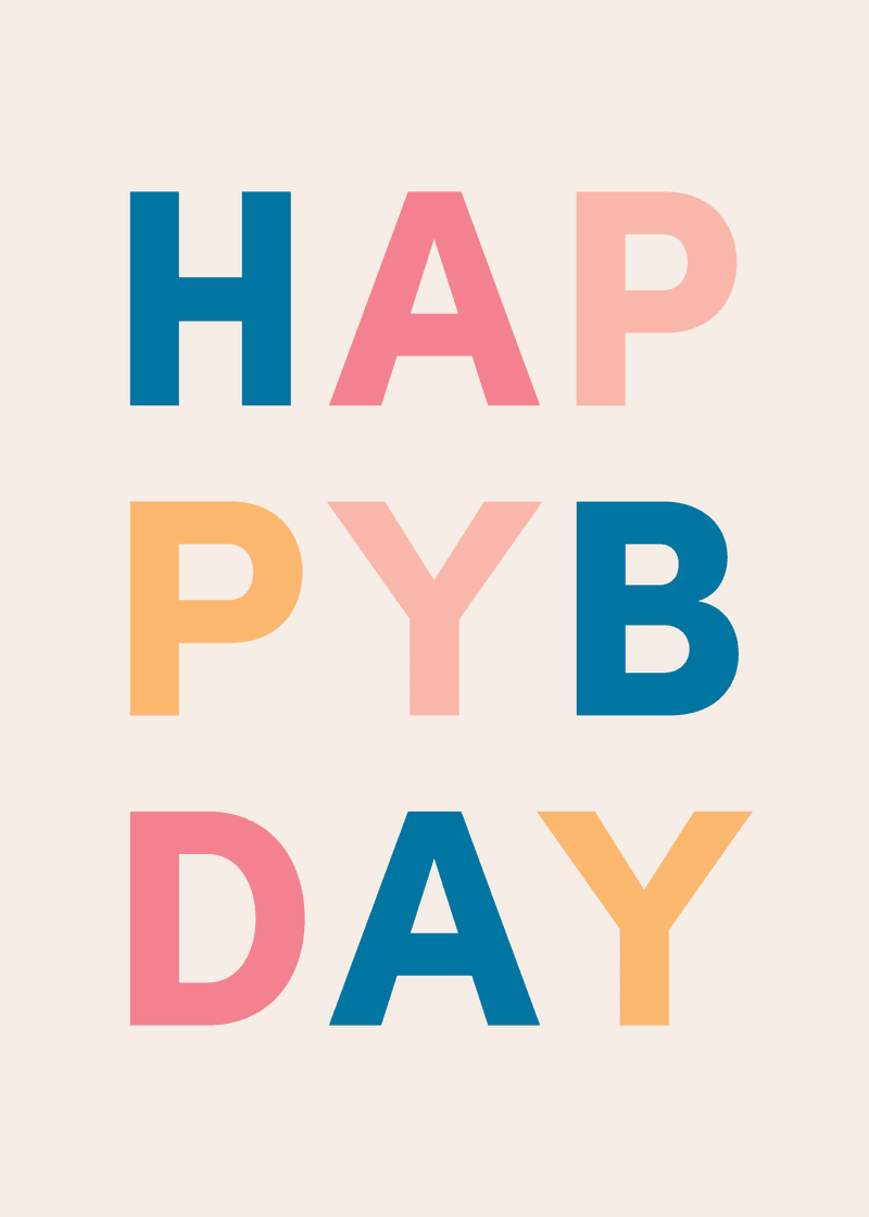 Happy Birthday Letters Greeting Card L8
