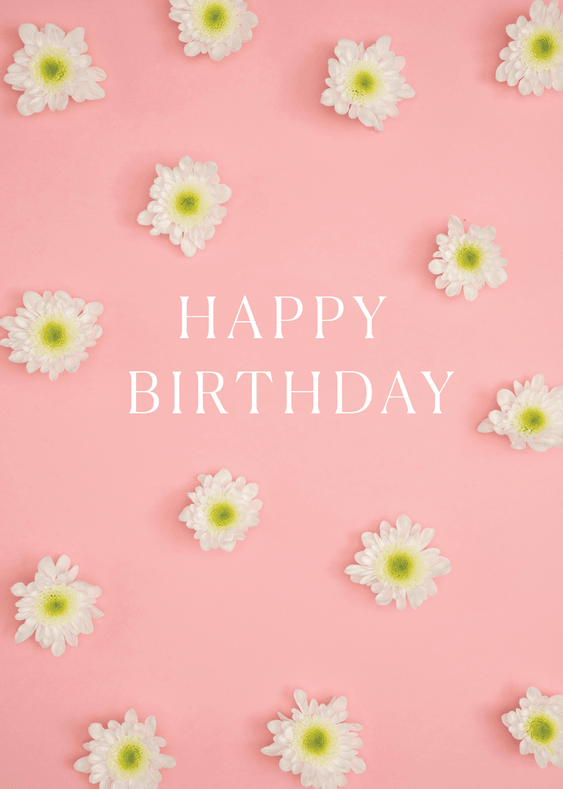 Happy Birthday Flowers Greeting Card R1