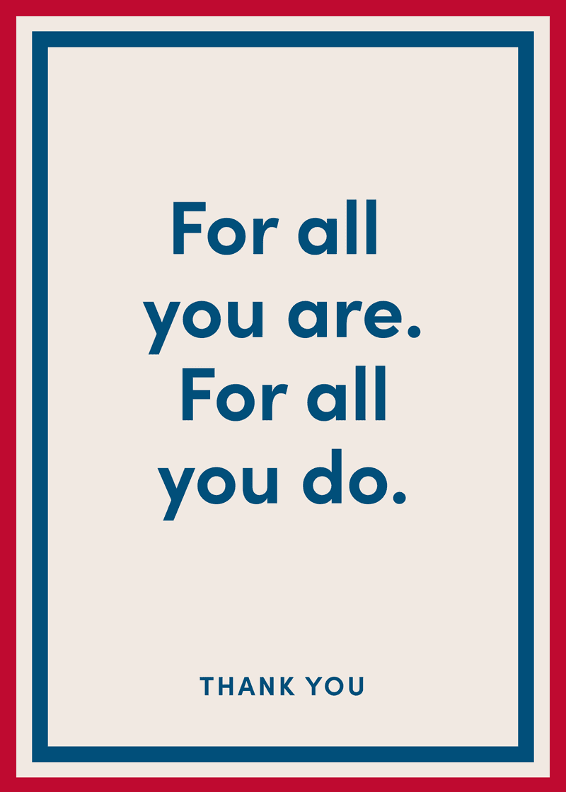 Thank You For All You Do Greeting Card G7