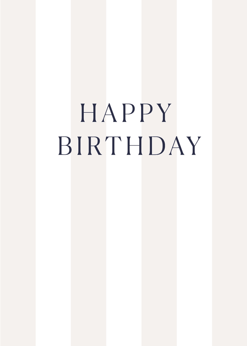 Happy Birthday Stripes Greeting Card C4