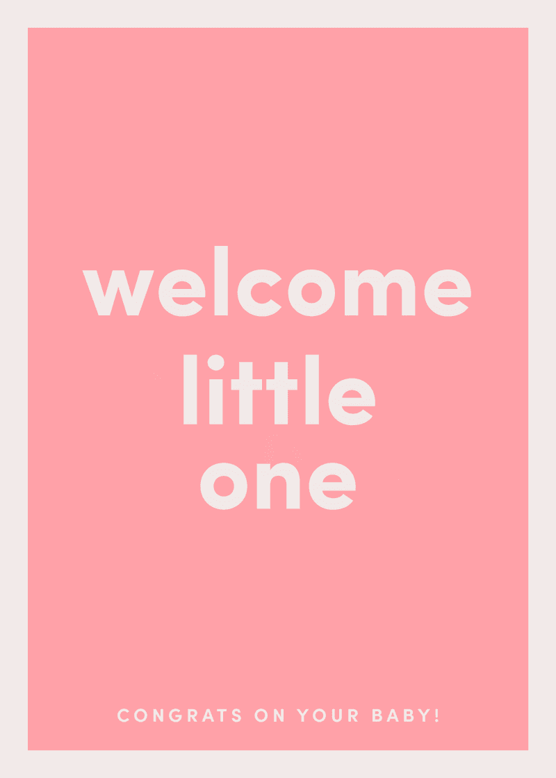Welcome Little One Greeting Card A5