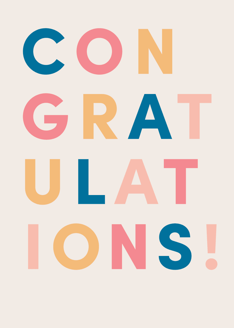 Bogg Congratulations Greeting Card A4