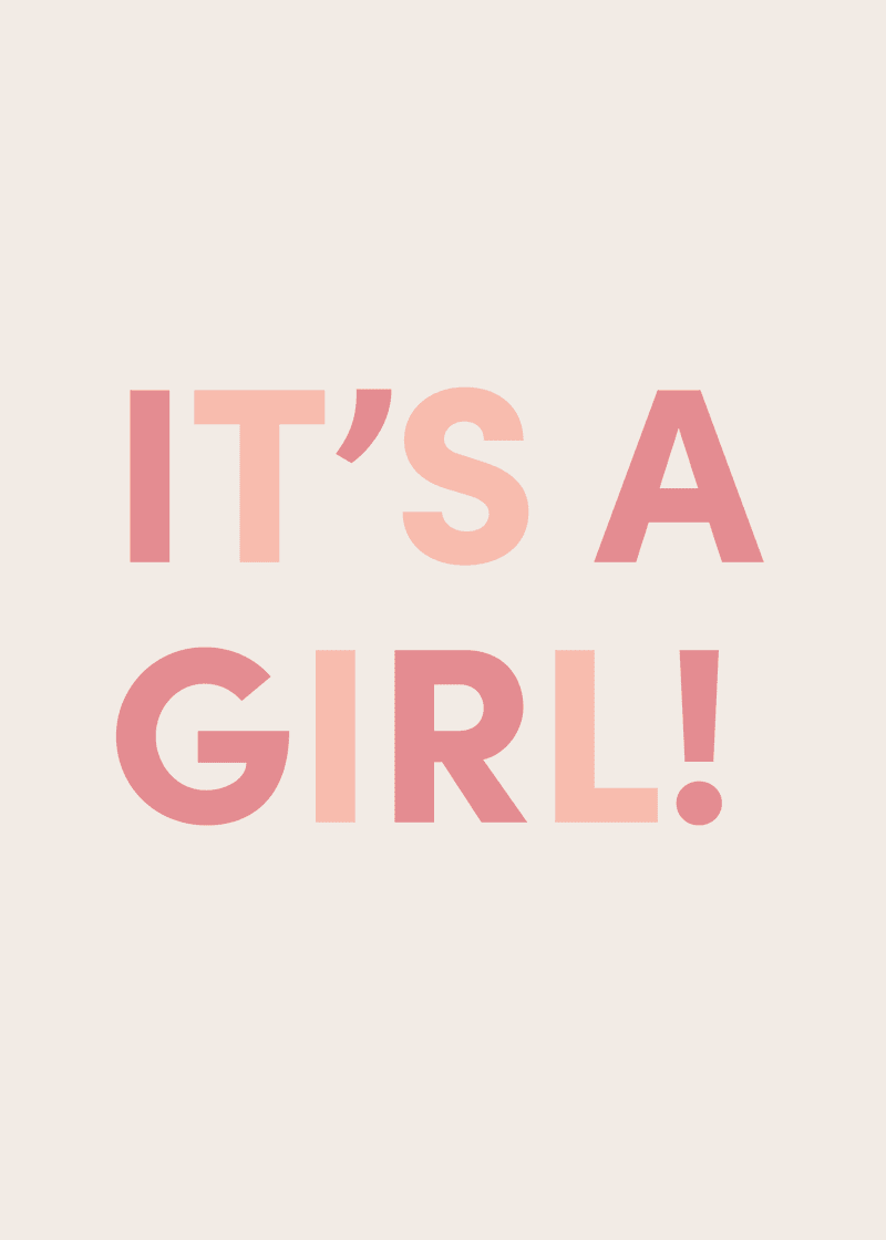 It's A Girl Greeting Card P8