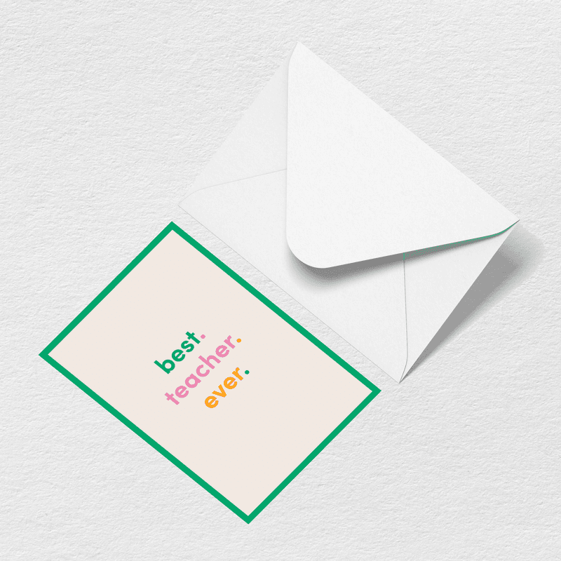 Best Teacher Ever Greeting Card Y0
