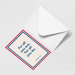 Thank You For All You Do Greeting Card G7