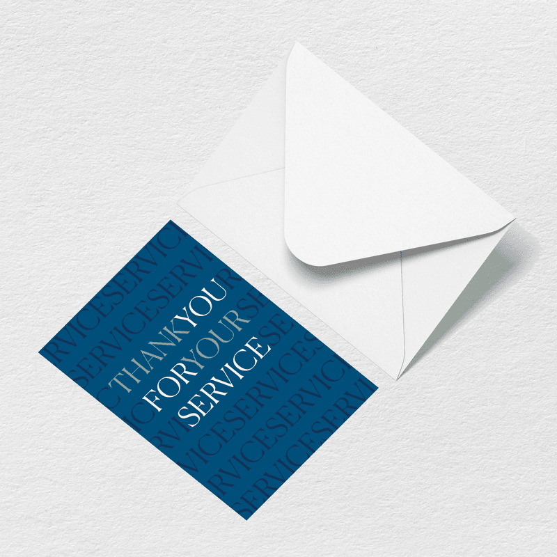 Thank You For Your Service Greeting Card K3