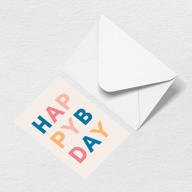 Happy Birthday Letters Greeting Card L8