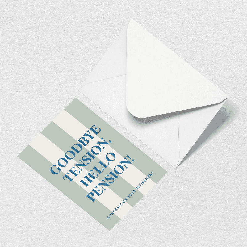Hello Pension Greeting Card W8