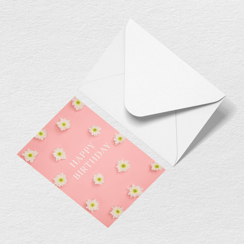 Happy Birthday Flowers Greeting Card R1
